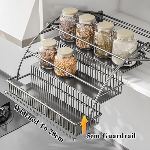 Organizador de estante extraíble de 3 niveles para almacenamiento de cocina 6