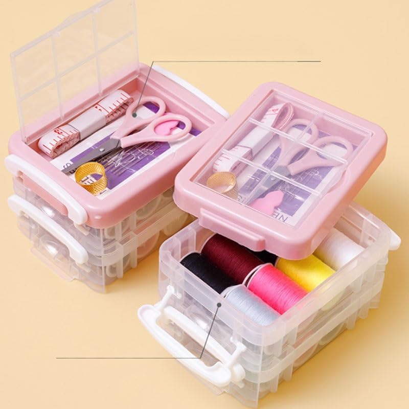 LWECMGSA Portable Small Wire Box Colored Thread Weaving Household Multi Functional Hand Sewing Needle Tool