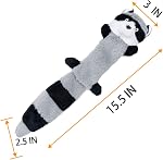JOYELF Plush Squeaky Dog Toys,No Stuffing Dog Toys for Medium Dogs and Large Dogs, Interactive Dog Toys with Squeaky and Crinkle Paper- Fox and Raccoon