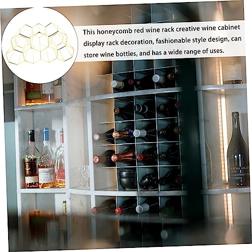 Soporte para botellas de vino de 7 huecos en hierro dorado miniatura 3