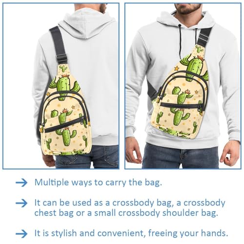 Mochila cruzada de cactus para senderismo viajar y correr riñonera ajustable unisex 3