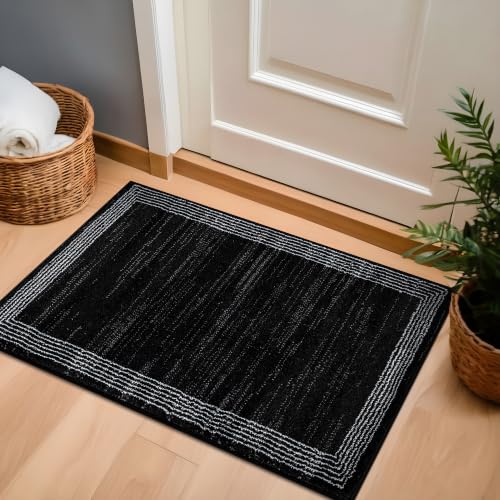 Rugshop Modern Geometric Border Indoor Area Rug 2' x 3' Black/Ivory