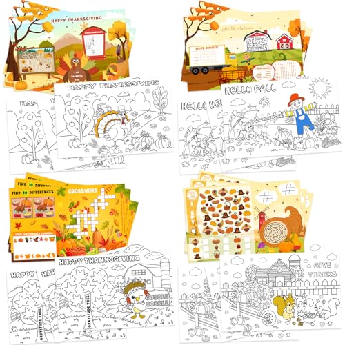 HEYINSHEN Thanksgiving Coloring Placemats