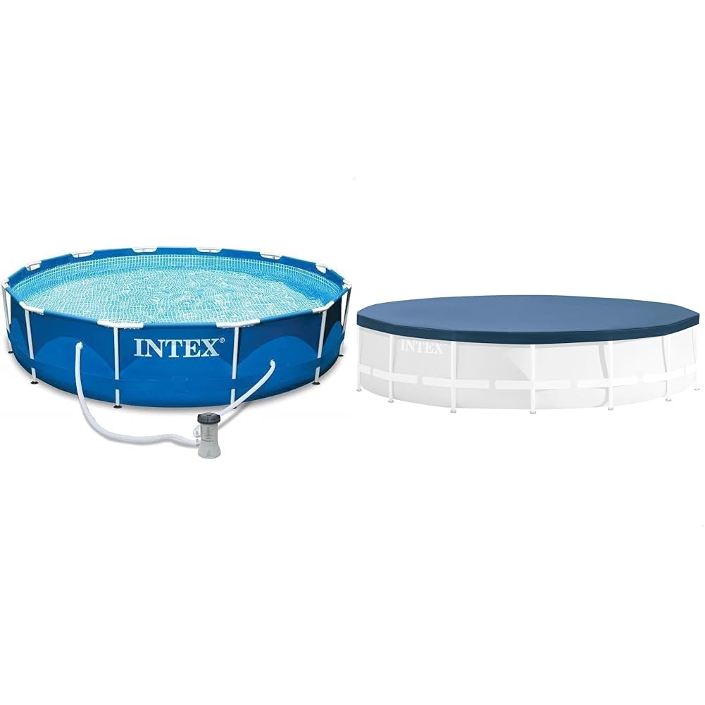 Piscine tubulaire INTEX avec bâche pour des moments de fraîcheur en famille