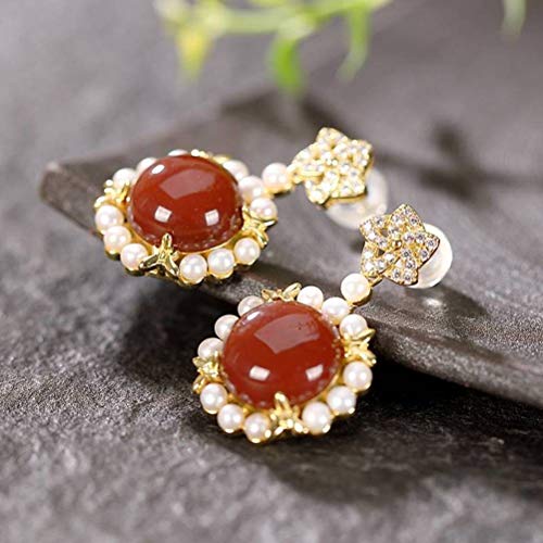 Boucles d'oreilles fleur rétro rouge pour illuminer vos tenues chic