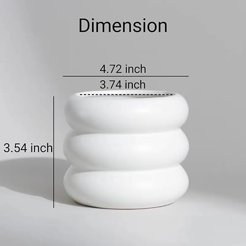 Miniatura 3 de Maceta de Cerámica para Interiores, Maceta de Flores de 4.5 Pulgadas con Orificio de Drenaje, Maceta de Cerámica con Diseño de Burbujas Pequeñas