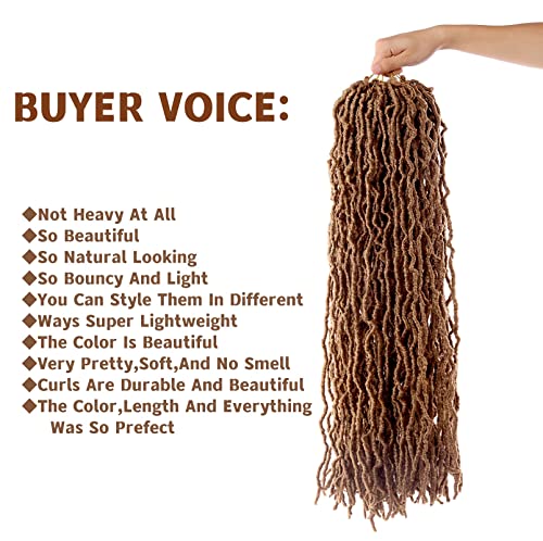 Soft Locs 20 Inch 6 Packs Faux Locs Brown Color 27 Crochet Locs Hair Whole Strand No Extended Pre-Looped Long Locs Synthetic Crochet Braids Hair Extensions For Black Women #TOP2
