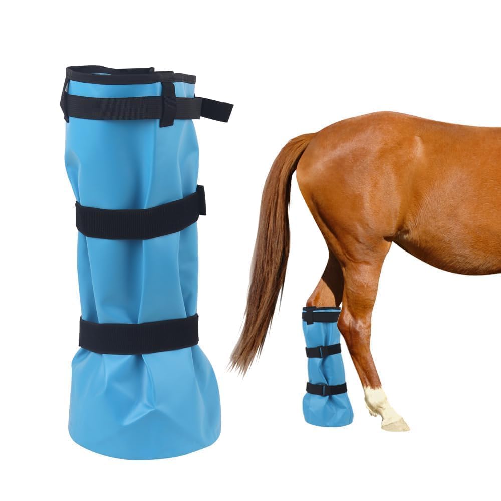 COMFPET Horse Soaking Boots, Ice Boots for Horses Promote Healing, Hoof Soaking Boot and Poultice Boot Treatment, Horse Hoof Care Wrapped for Hoof Moisturise