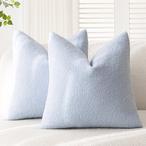 Foindtower Pack of 2, Curly Faux Fur Decorative Throw Pillow Cove...