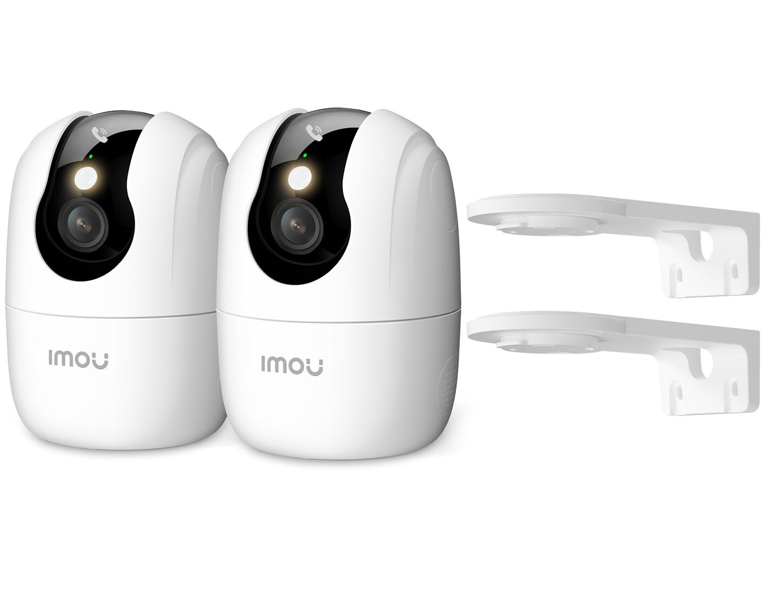 Lot de 2 Imou 2K(3MP) Caméra Surveillance WiFi Intérieur 360° Ranger 2C Pro+ Lot de 2 Soporte - Kit Surveillance Bébé/Animaux avec Détection IA, Wi-Fi 6 Double-Bande(2.4G/5GHz),Vision Nocturne Couleur