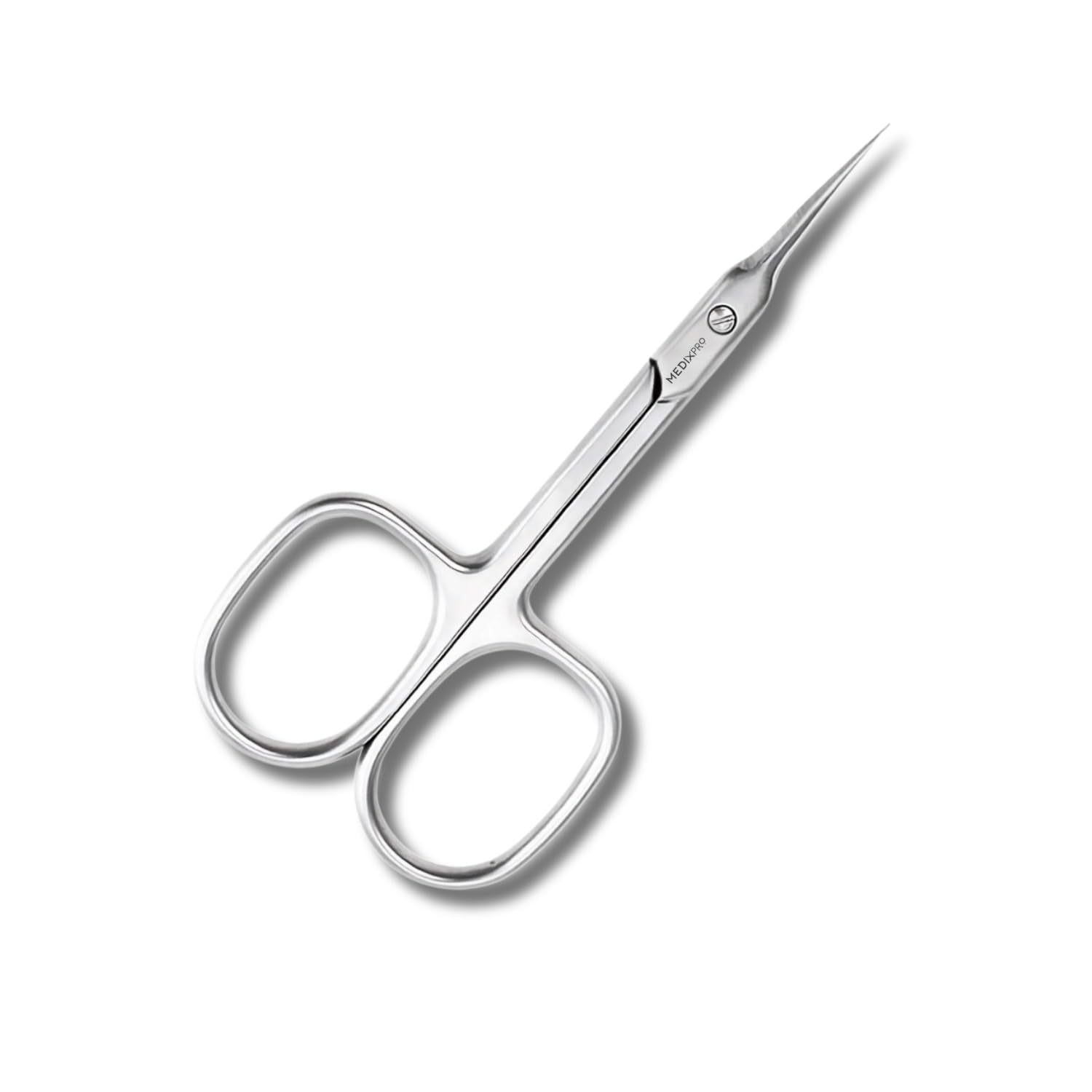 Cuticle Scissor with Extra Fine Curved Blades Ultra Sharp Precise Pointed Tip for Manicure Pedicure Cuticles, Small Scissor for Eyebrow, Eyelash, Dry Skin Trimming Beauty Salon Scissor-Silvery