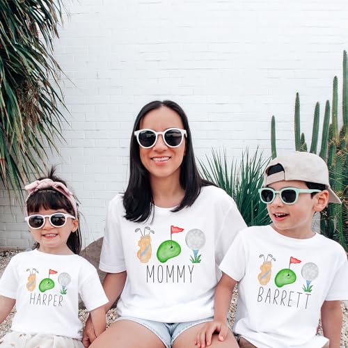 Personalized Golfing Toddler Shirt - Custom Kids Name Monogrammed Golf Ball Outfit - Natural Toddler & Youth Graphic Tee4