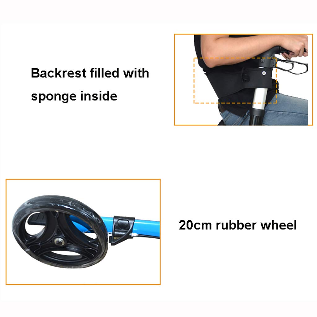 Andador gris plegable para caminar, andador, andador, carrito de la compra con asiento y freno de mano, para ancianos, estrella de luz
