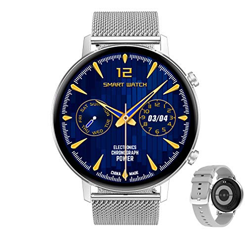 Aliwisdom Reloj Inteligente para Hombre Mujere Smartwatch Redondo