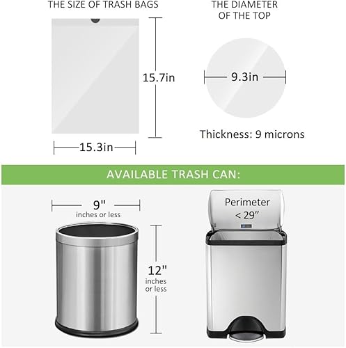 Miniatura 9 de Bolsas de basura de 1 galón con cordón de 1 galón, 100 unidades, se adaptan a cubos de basura pequeños de 3 a 4 litros, para el hogar, oficina,