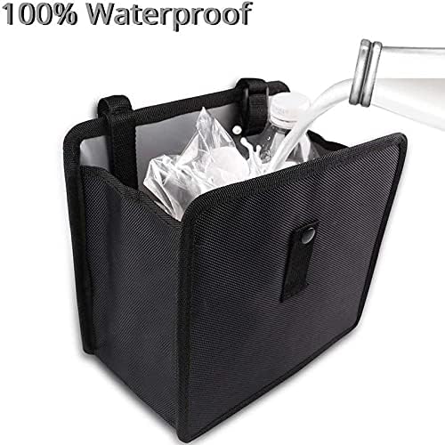 Image of NC Oxford Foldable Car Garbage Can Hanging Trash Can Bin,Waterproof Multifuntional Car Organizer Wastebasket,Vehicle Accessory for Travel and Camping (Larger)