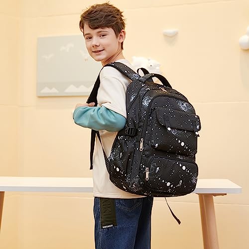 Joyfulife Galaxy Backpack Set for Kids with Lunch Box & Pencil Case
