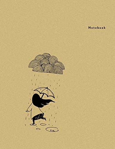Notebook: Girl in the rain - Minimal Design Unlined Notebook - Large (8.5 x 11 inches) - 110 Pages (notebooks and journals 8.5 x 11, notebooks for ... notebook) (Minimal Design Notebooks) image 2