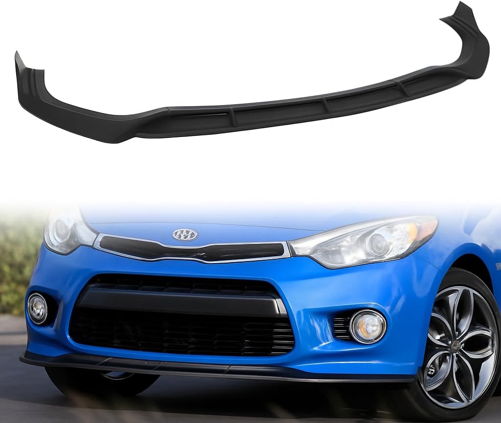 Front Bumper Spoiler Splitter Lip fit for Compatible with 2014-2016 Kia Forte Koup Coupe STP-Style Matt Black Front Bumper Spoiler Lip (Carbon Painted)