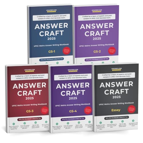 Image of AnswerCraft - UPSC Mains Answer Writing Workbook | GS-1 | GS-2 | GS-3 | GS-4 | Essay | Topper's Answers | Top Rankers | Answer Writing | Civil Services | UPSC | Mains | Answer Craft | UPSCprep.com | UPSC prep| Workbook