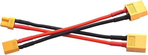 Miniatura 2 de 2 pares XT30 conector a XT60 enchufe hembra macho adaptador con 3.9 in 16AWG cable de silicona para RC FPV Drone Car Lipo NiMH cargador de batería