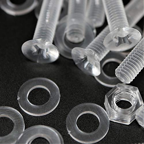 Vis en plastique acrylique transparent M5x40 boulons écrous tête fraisée 60pcs