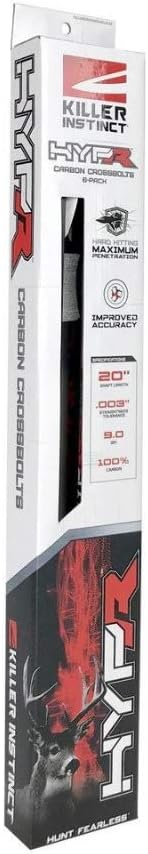 Killer Instinct Crossbows Hypr 20-inch Crossbow Bolts (6-Pack) Bundle with Decocking Bolt and Broadhead (3-Pack) (7 Items)