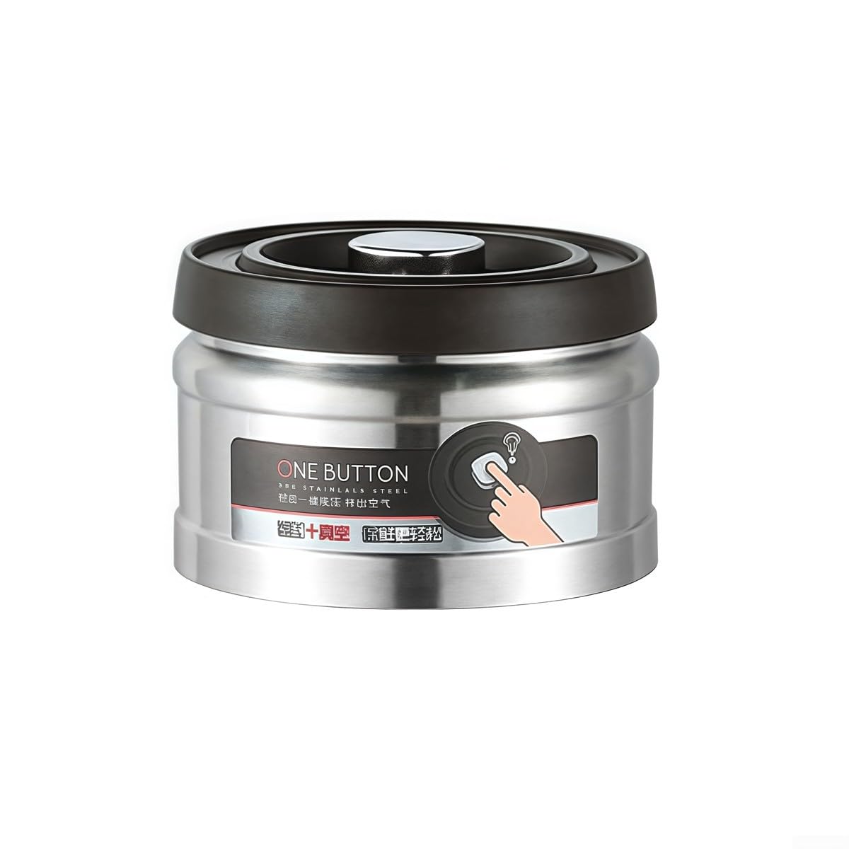 Contenedor de café al vacío manual en acero inoxidable con tarro de conservación hermético 750ml