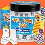 60 Dad Jokes Cards Jar - Funny Father Day Gifts From Daughter, Son - Birthday, Fathers Day Gift for Dad, Husband Grandpa - Funny Gag Gifts for Men - White Elephant Gift for Adults, Men, Coworkers