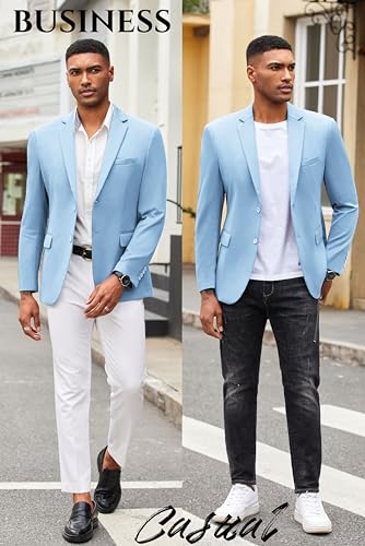Image of COOFANDY Mens Casual Blazer Slim Fit Suit Jacket Lightweight Knit Sport Coat Two Button Blazer Jacket