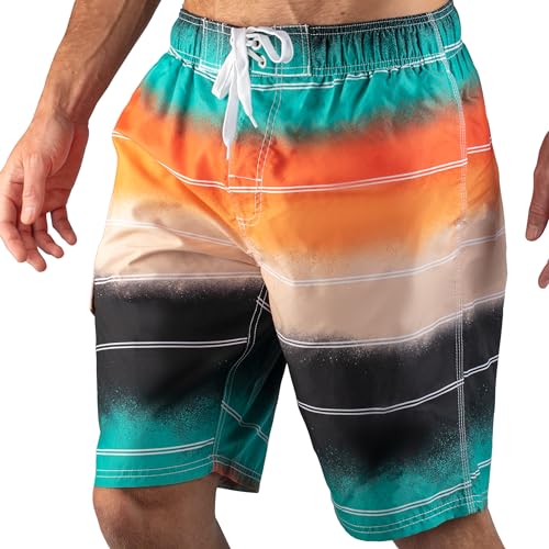 Image of Kanu Surf Men's Big Viper Extended Size Stripe Swim Trunk