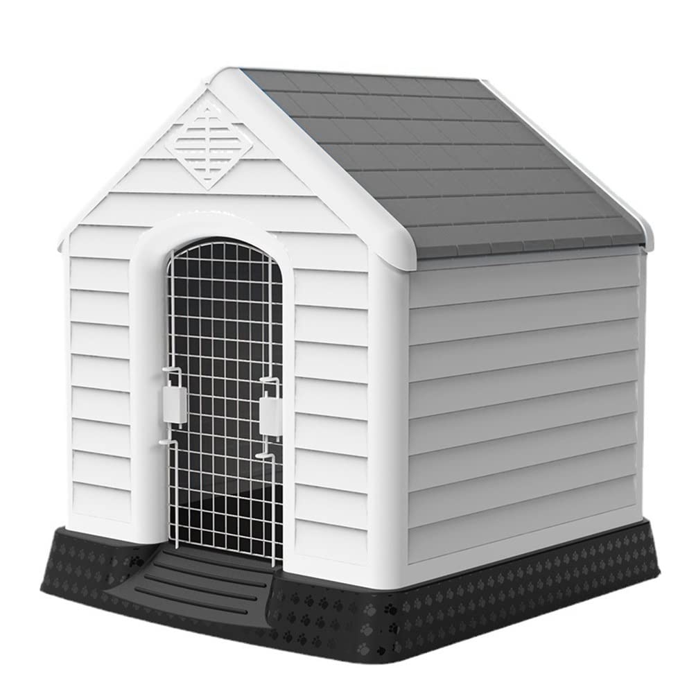Niche Pour Chien/chchat En Plastique Avec Porte Verrouillable - Bleu - 66,5x52x60 Cm - Pour Intérieur/extérieur