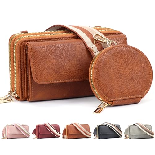 Imagen de LEcylankEr Bolso Bandolera Mujer Bolso Pequeño en Piel de PU Bolso Movil Mujer con Correa Ancha Desmontable para Hombro y Monedero