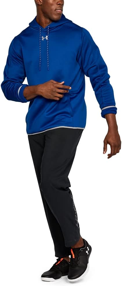 Under Armour Men's Double Threat Fleece Hoodie Blue/ Steel Large