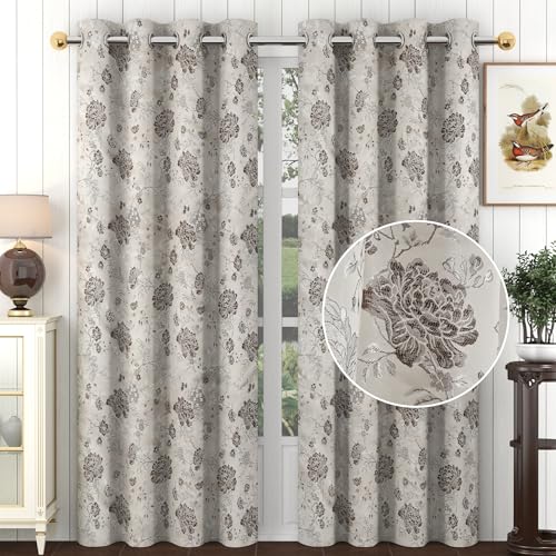 Image of FRESH FROM LOOM Blackout Curtains for Door 12 Feet Long|Big Window Curtain Premium Polyester Weaved Parda|Modern Parde for Living Room Bedroom|Home Office Jacquard Screens (Coffee,12ft,2pc),Rod Pocket