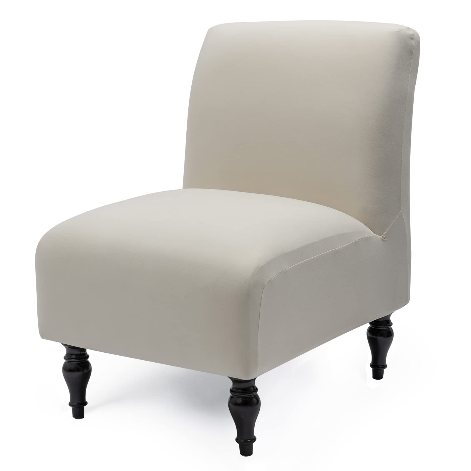 Iauddy Armless Accent Slipper Chair Cover Slipcover,Stretch Spandex Removable Jacquard Fabric Non-Slip Silp Cover for Accent Chair Without Arms
