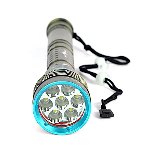 kashyk Lampe de Poche de plongée, Lampe de Poche sous-Marine de 20000 lumens de 200 m, Lampe sous-Marine étanche Professionnelle pour Les activités intérieures et extérieures