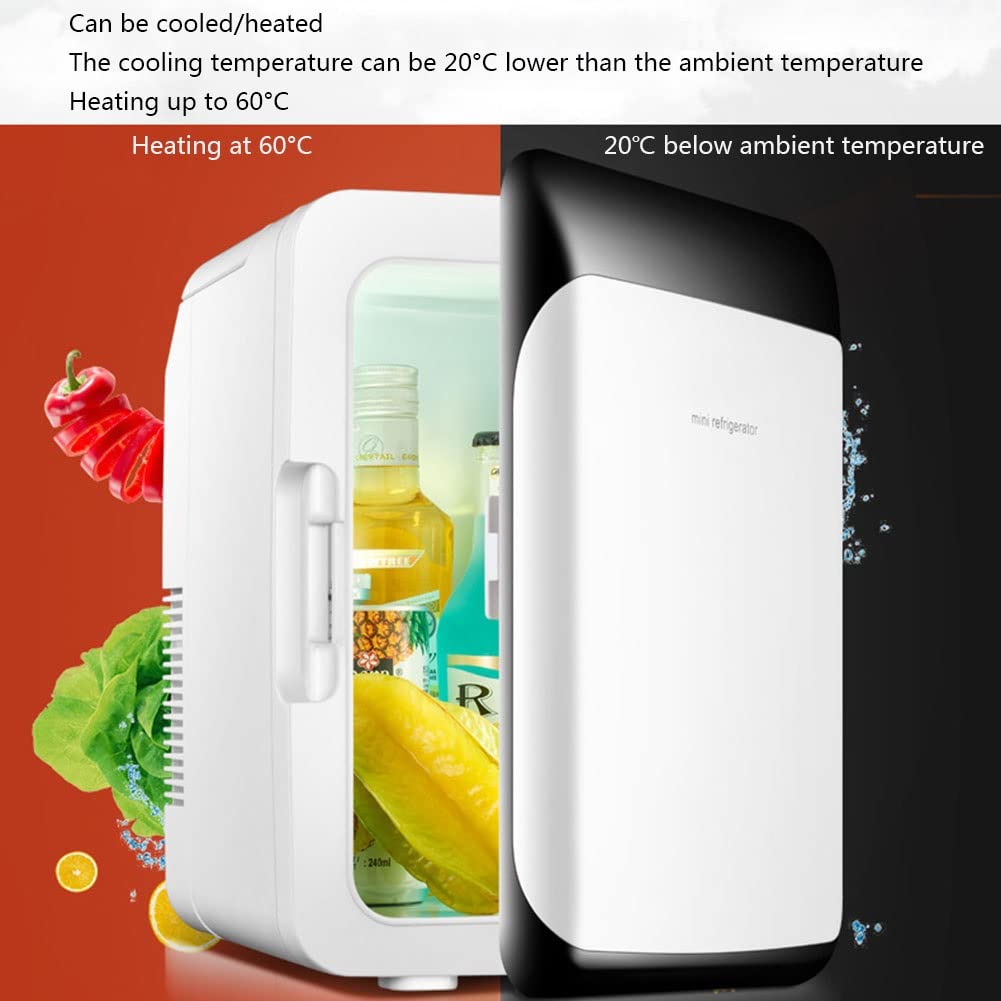 10L Mini Réfrigérateur pour Chambre sous Le Comptoir Réfrigérateur Congélateur Chauffe-Aliments Refroidisseur De Boissons Réfrigérateur Portable Compact pour Petit Bureau, Maison, Voiture AC + DC (Co