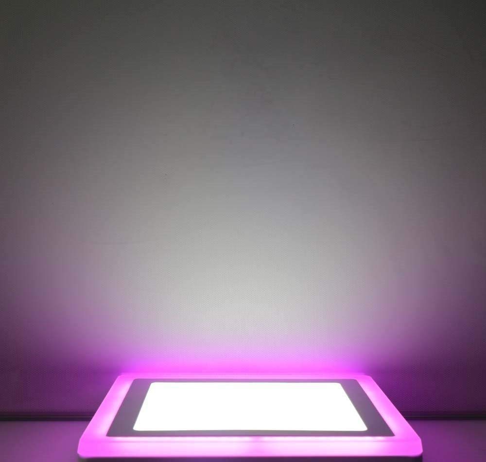 16 Watt LED Side Pink Square Panel Light Ceiling 3D Effect Lighting (Double Color) (Pack of 02) | led Panel Light | 16w led Panel Lights for Ceiling | pop led Light | pop led Light | 3
