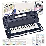 KC キョーリツ 鍵盤ハーモニカ メロディピアノ 32鍵 ネイビー P3001-32K/NV (ドレミ表記シール・クロス・お名前シール付き)