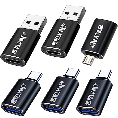 Image of JIMTAB USB C to Micro USB Adapter, USB C to USB 3.0 Converters USB C to USB Chargers Adapter (6 Pack), Compatible with Old Android Phones, Digital Cameras, Security Cameras, Desk Lamps, Mobile Power