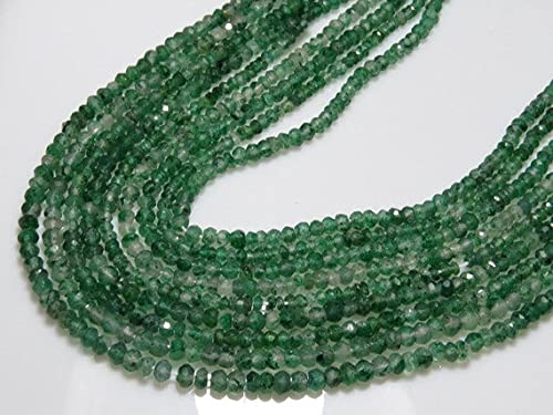 Perline giada verde 3 mm LKBEADS filo 14 pollici rondelle sfaccettate per fai da te e bijoux