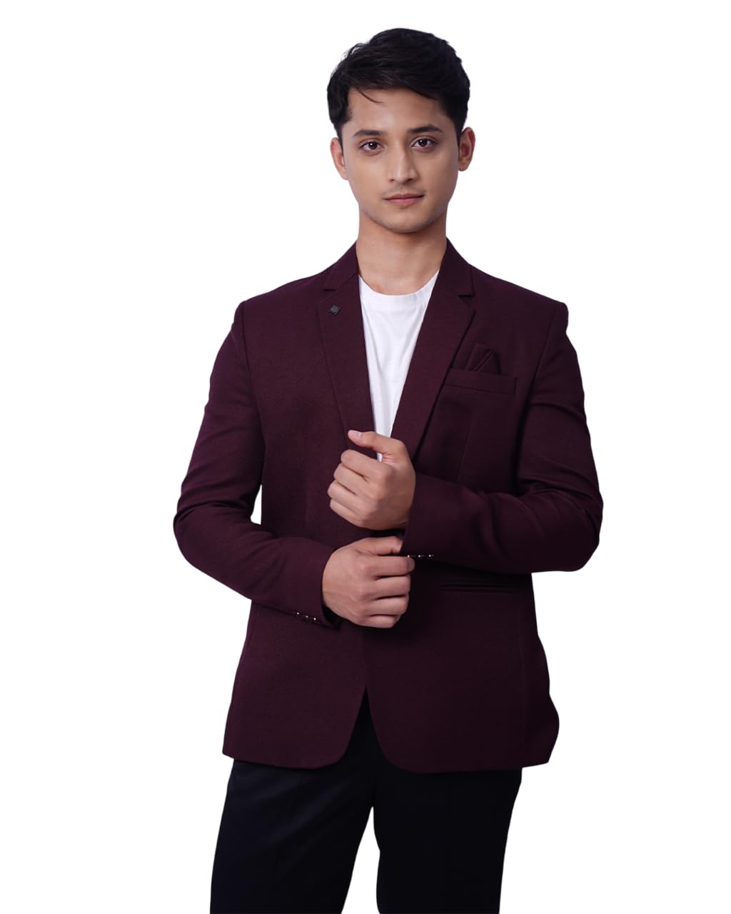vns creations Men's Regular Fit Crepe Finish Terry Rayon Blazer | Crepe Texture Terry Rayon Suit Jacket for Social Events and Semi-Formal Gatherings-picture-29