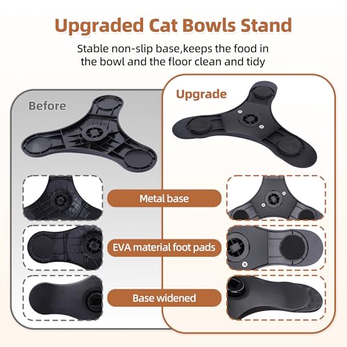Gamelle surélevée pour chat réglable support incliné bol inox et tapis - 7