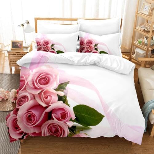 Housse de couette 220x240 roses parfaite pour une décoration d'anniversaire