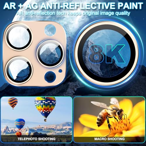 Image of PACK OF 2 Camera Lens Protector For IPHONE 16 PRO / 16 PRO MAX (DESERT) UHD 9H Glass, Anti Drop, Scratch Resistant, Case Friendly, Removable, Waterproof, Heavy Duty Camera Protector.
