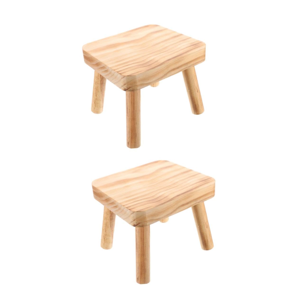 Madera pequeño desmontable para interiores taburete elegante 1