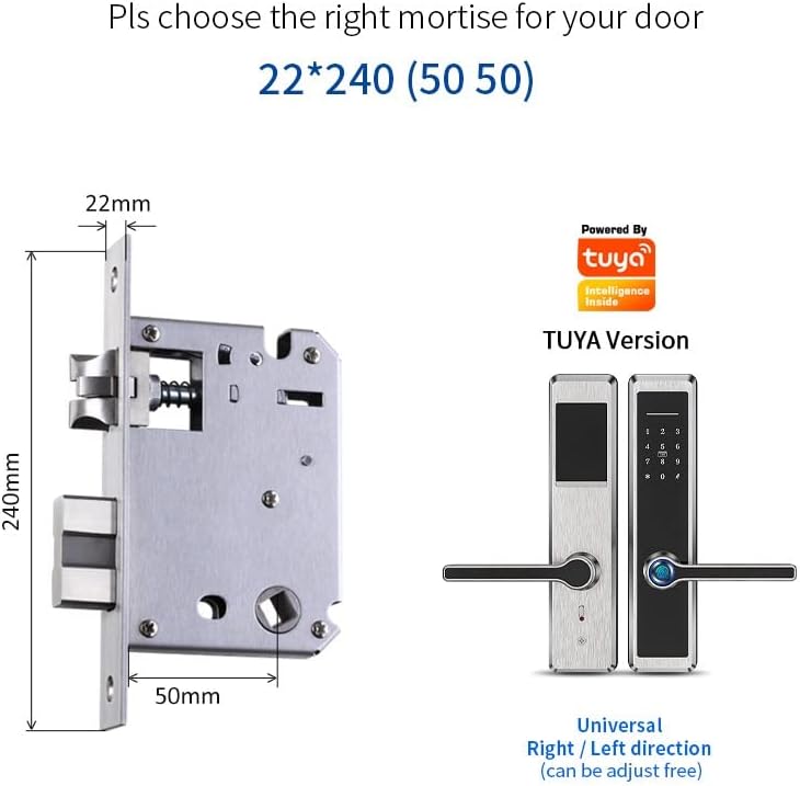 Mortise dimensions for smart lock
