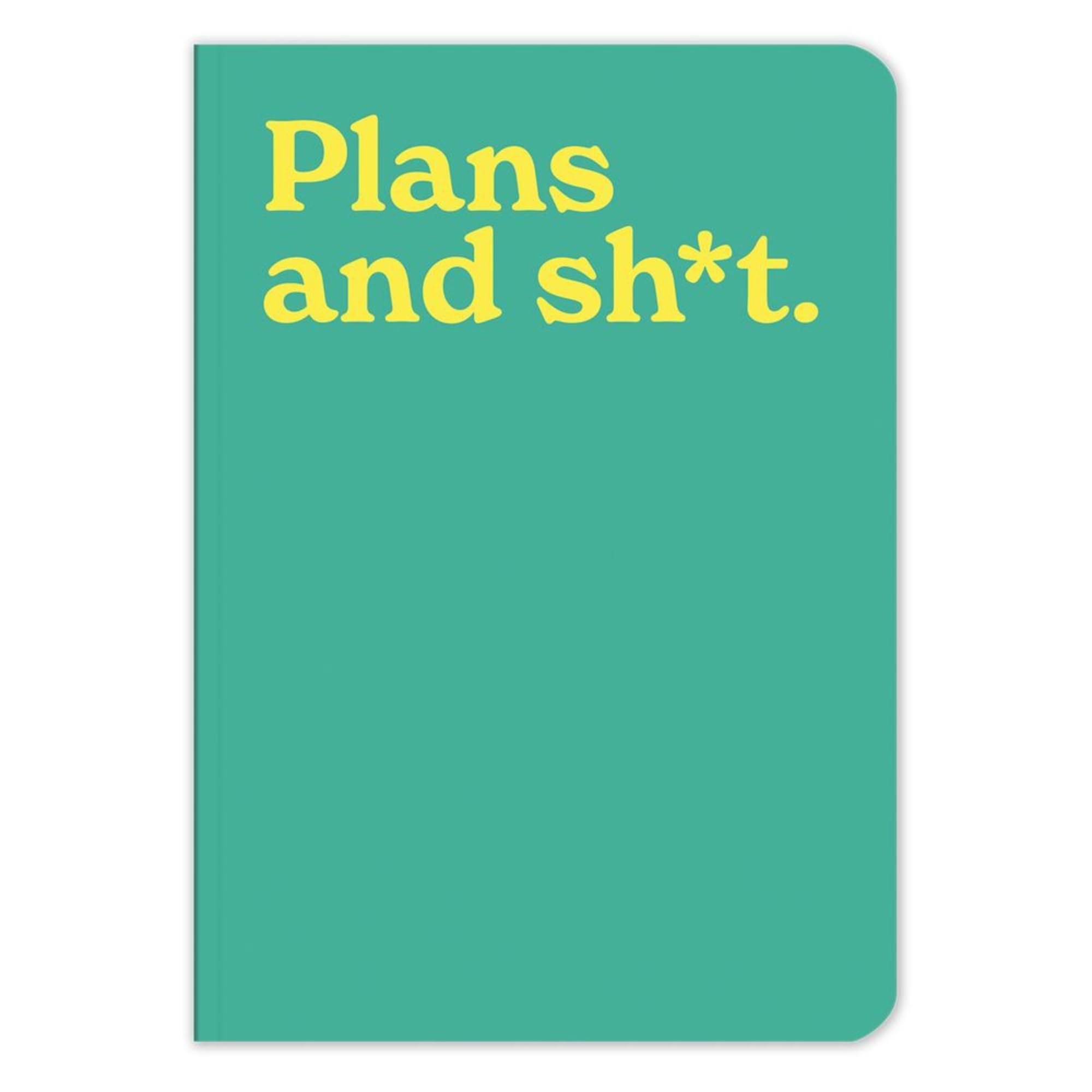 Mint Publishing Funny Rude A5 Notebook for Men or Women - Plans & Shit Joke - 160 Lined Pages - Adult Humour - Swear Word Gift Stationery for Friend or Family Member - Vibrant Writing Journal