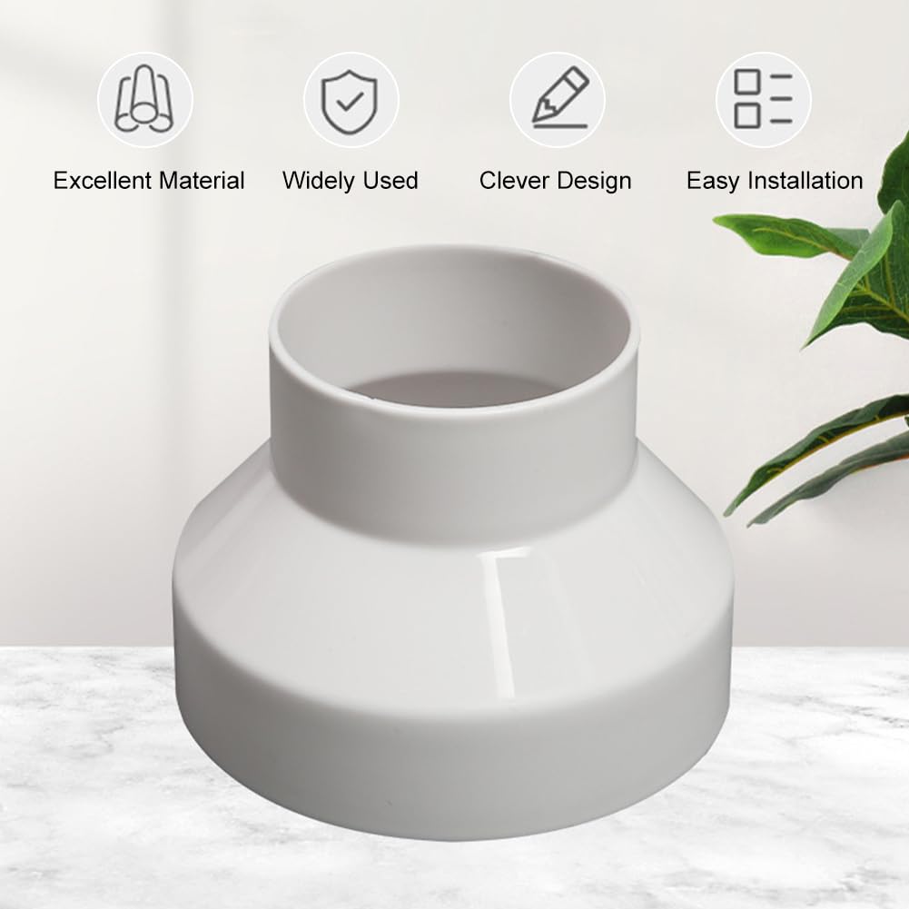 Adapter do węża wylotowego 150 mm na 100 mm, uniwersalny łącznik redukcyjny z 2 obejmami ze stali nierdzewnej, adapter do rur okrągłych do systemu wentylacji, rury okrągłej, wentylacji, kanału